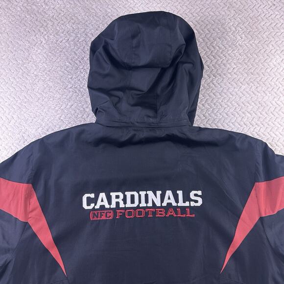 Reebok On Field Arizona Cardinals Zip Up Jacket Size Large Removable Hood - Picture 7 of 16